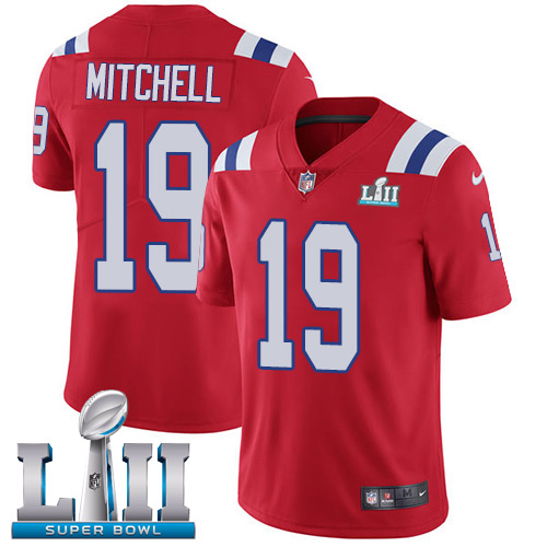 Nike Patriots #19 Malcolm Mitchell Red Alternate Super Bowl LII Men's Stitched NFL Vapor Untouchable Limited Jersey - Click Image to Close